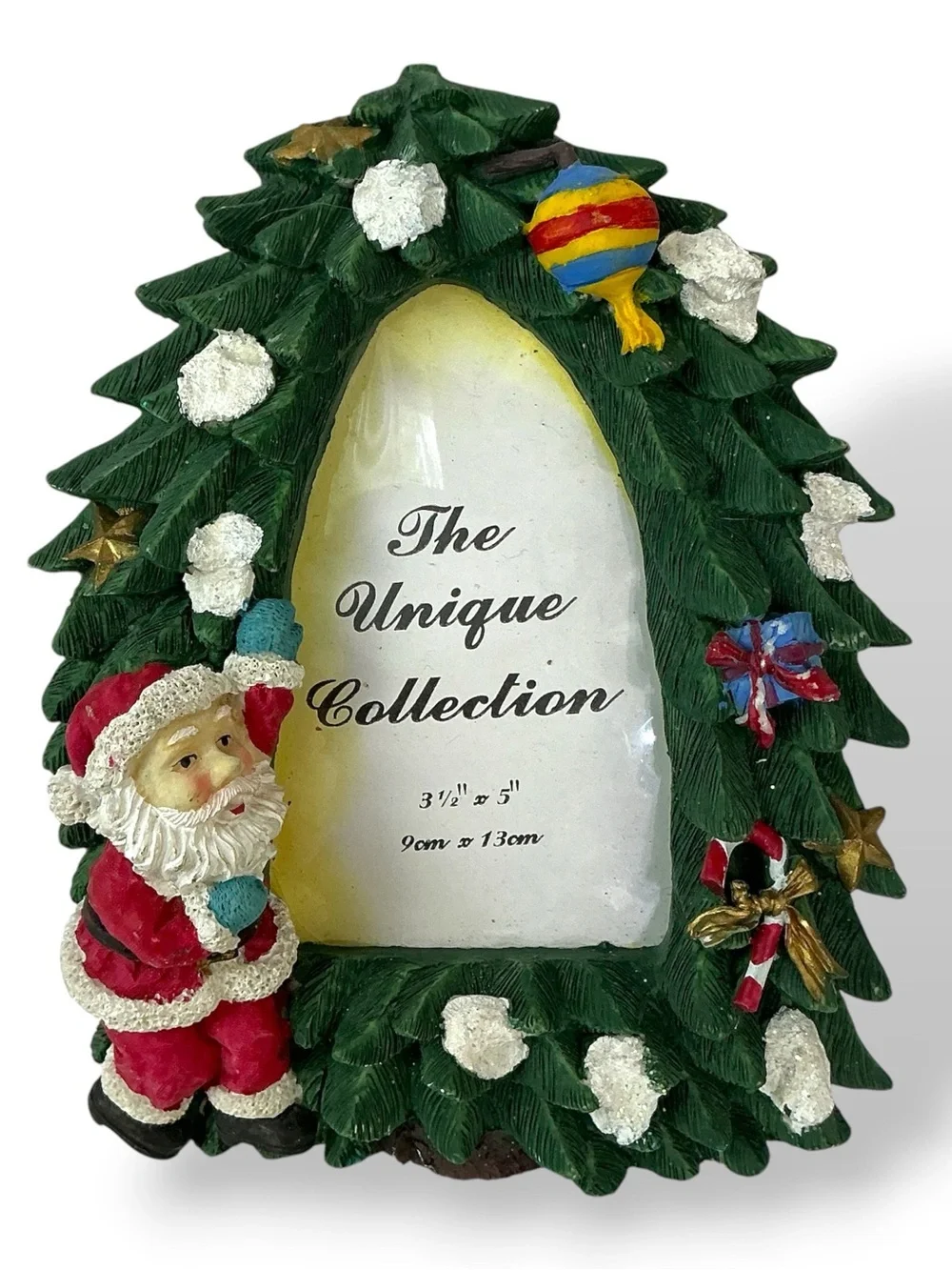 Christmas Tree Photo Frame with Santa  Holiday Table Decor 3 1/2”x 5” Photo